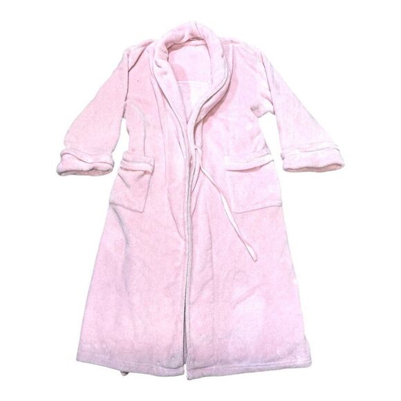 Nautica Vintage Womens Light Pink Plush Bathrobe L XL Polyester w/ Belt Pockets - Picture 1 of 5